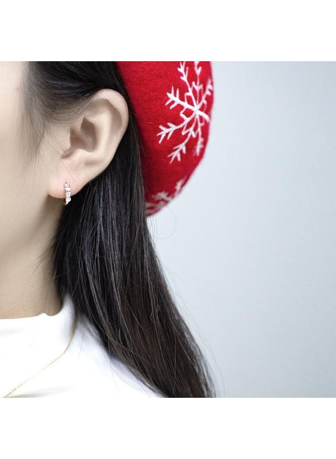 Generic Temperament Personality Heart-Shaped Ear Buckle Inlaid Zircon Earrings All-Match Love Ear Buckle Jewelry  - Image 5