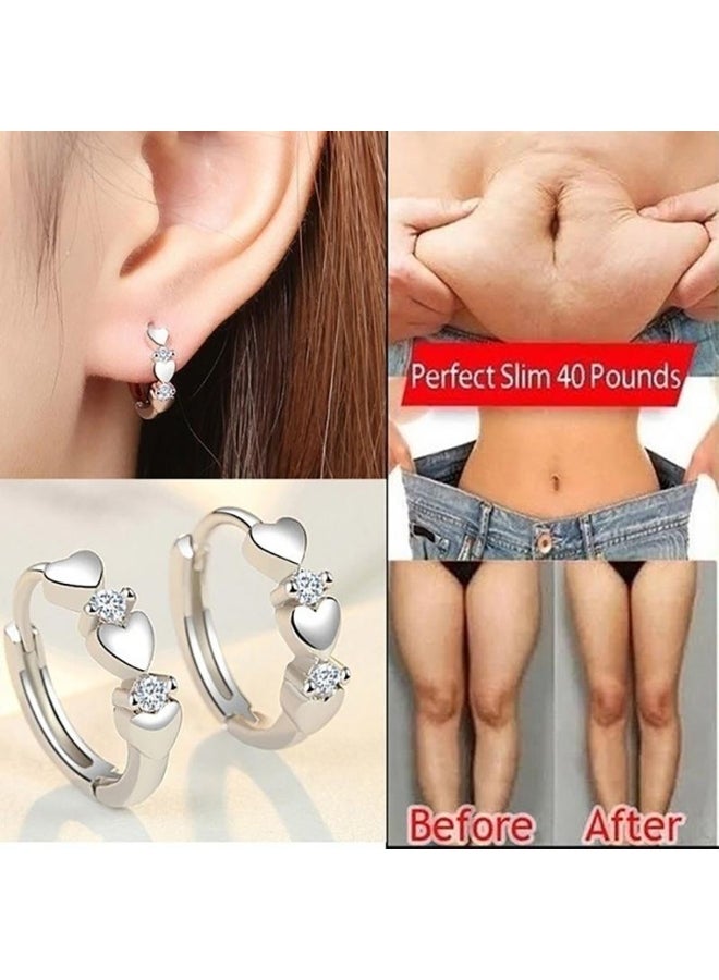 Generic Temperament Personality Heart-Shaped Ear Buckle Inlaid Zircon Earrings All-Match Love Ear Buckle Jewelry  - Image 1