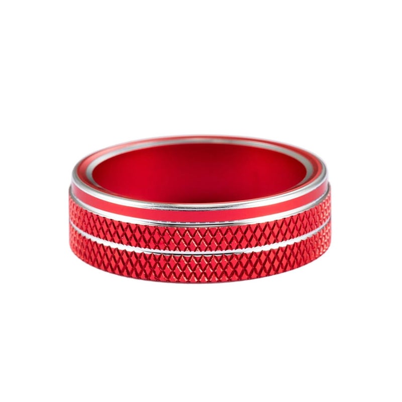 QASULER Car Air Conditioning Knob Trim Cover Ring - Red - Image 1