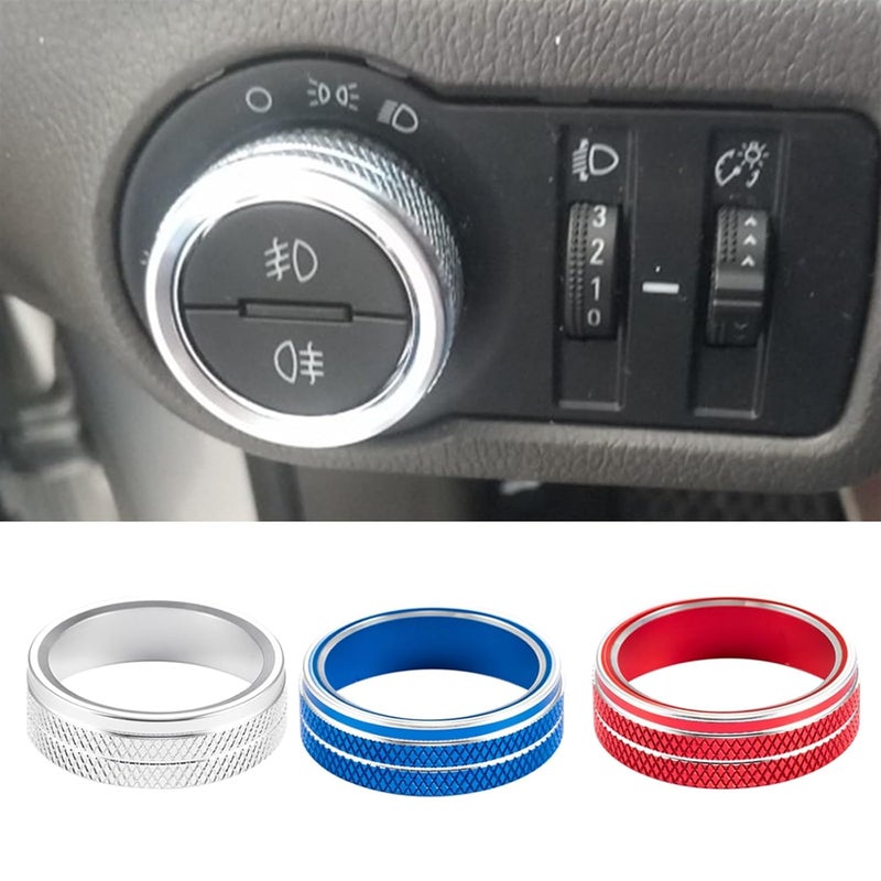 QASULER Car Air Conditioning Knob Trim Cover Ring - Red - Image 3