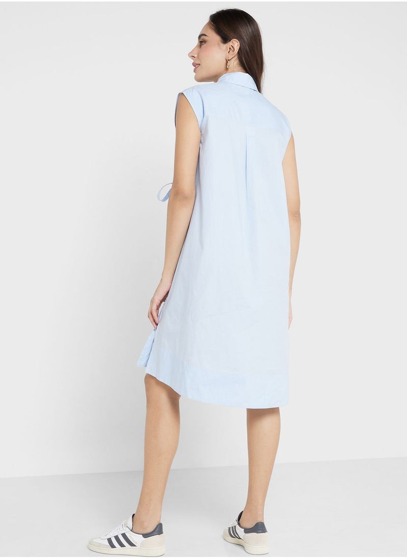 French Connection - Tie Detail Button Down Shirt Dress - Image 1