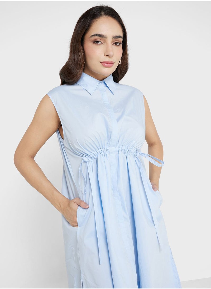 French Connection - Tie Detail Button Down Shirt Dress - Image 1