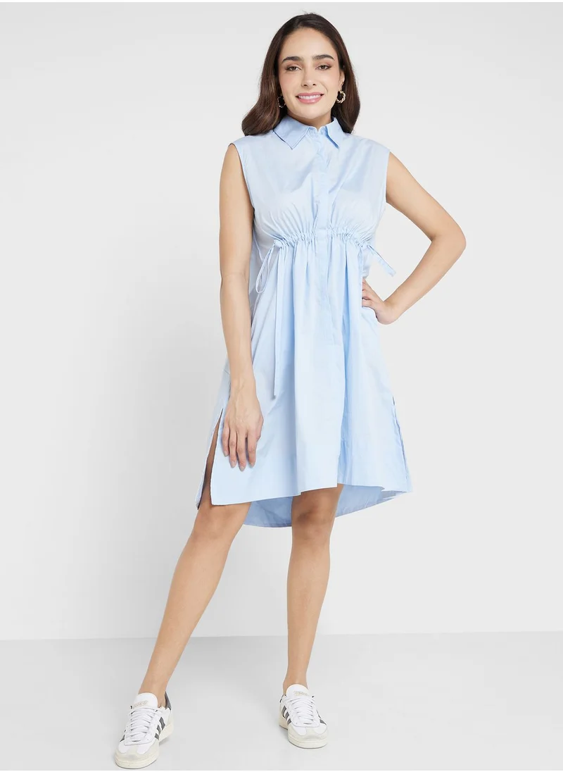 French Connection Tie Detail Button Down Shirt Dress