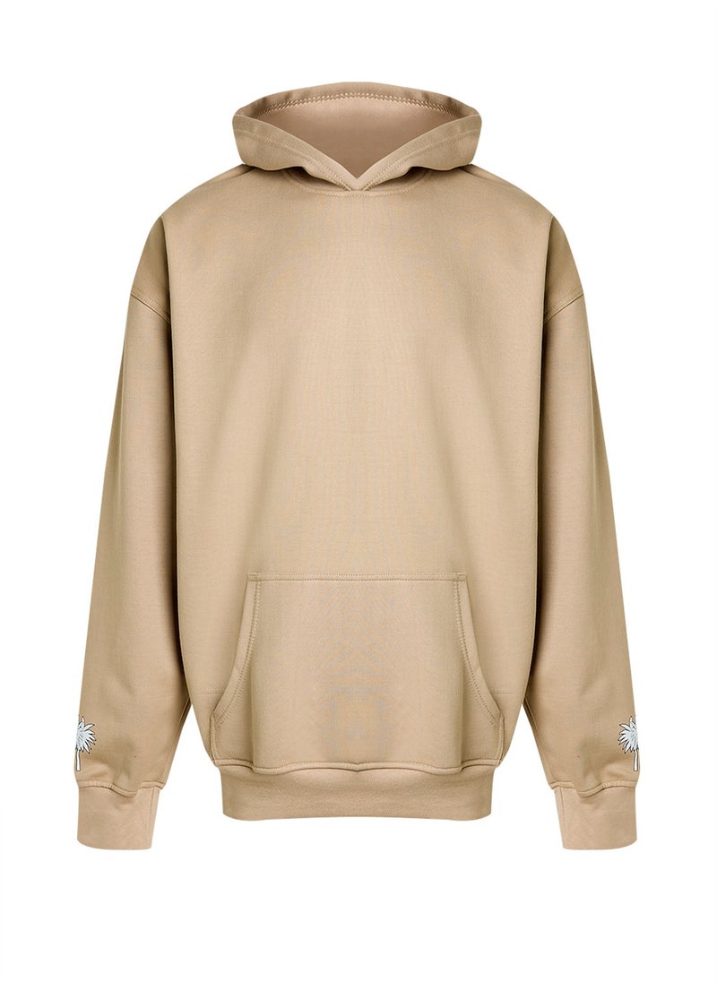 Eid Al Etihad - Eid Al Etihad Palm Tree Kids Hoodie- Beige - Image 1