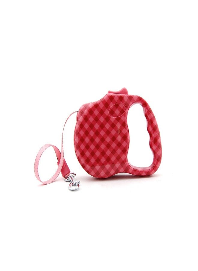 bellus Retractable Dog Leash, Print Great for Small Dogs, Up to 30 lbs., Red/Pink