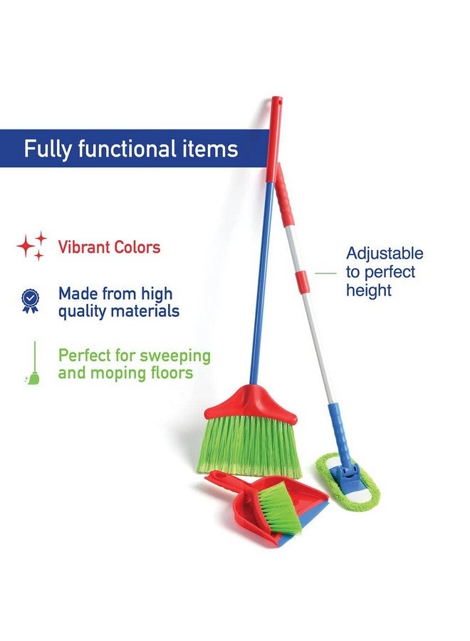 Play22 Kids Cleaning Set 4 Piece - Toy Cleaning Set Includes Broom, Mop, Brush, Dust Pan - Toy Kitchen Toddler Cleaning Set is A Great Toy Gift for Boys & Girls - Image 5
