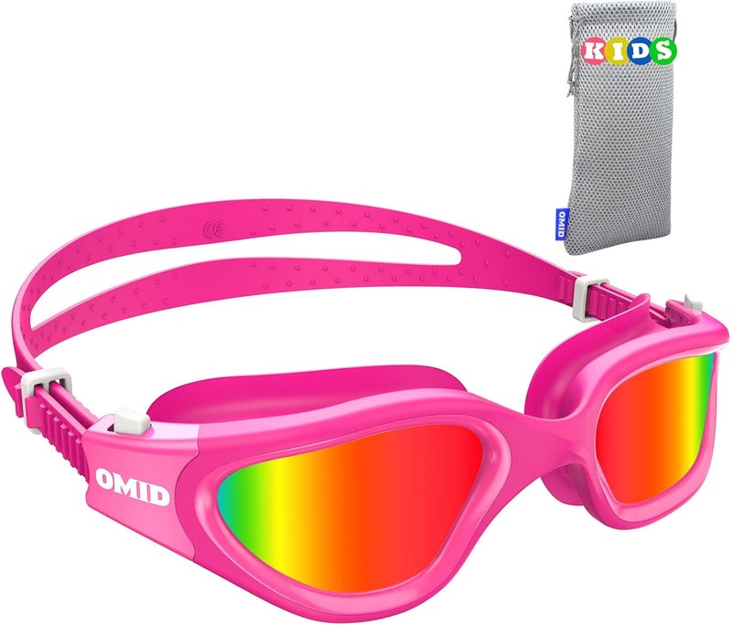 OMID Kids Swim Goggles, P2mini Polarized Swimming Goggles Comfortable for Age 6-14 - Image 1