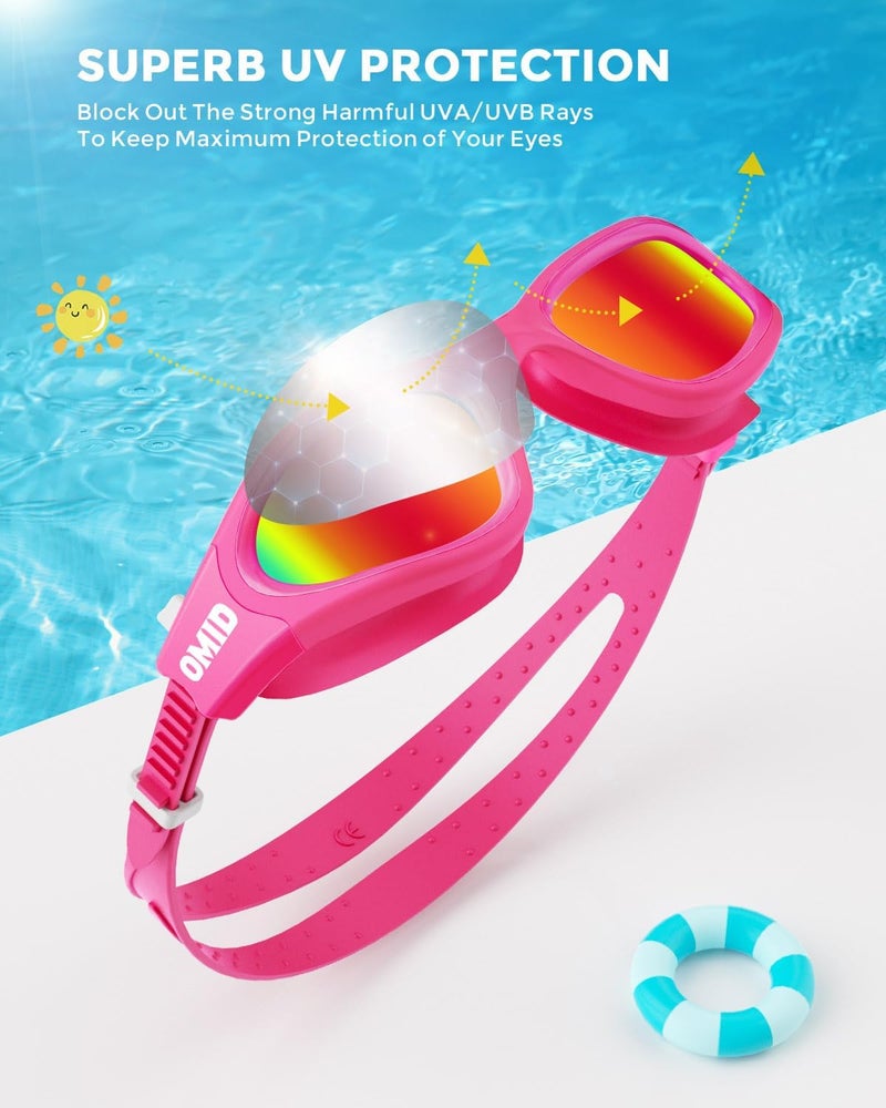 OMID Kids Swim Goggles, P2mini Polarized Swimming Goggles Comfortable for Age 6-14 - Image 5