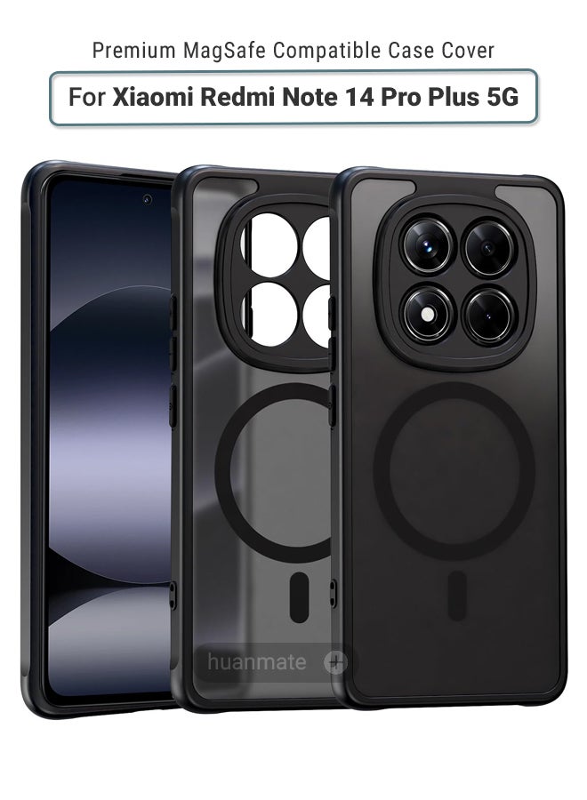 huanmate Xiaomi Redmi Note 14 Pro Plus 5G MagSafe Case Black- High Quality Strong Magnet, Wireless Charging Compatible, Shockproof Protection, Ultra Slim Anti-Scratch Magnetic Cover for Xiaomi Redmi Note 14 Pro Plus 5G - Image 1