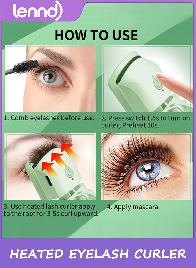 LENND Heated Eyelash Curler, Fast Heat up Within 5s, 24 Hours Long Lasting, Rechargeable Electric Eyelash Curler, Temperature Control, Safe Anti-Burn Eyelash Curlers, Quick Natural Curling Eye Lashes - Image 5
