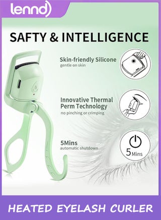Heated Eyelash Curler, Fast Heat up Within 5s, 24 Hours Long Lasting, Rechargeable Electric Eyelash Curler, Temperature Control, Safe Anti-Burn Eyelash Curlers, Quick Natural Curling Eye Lashes - view 3