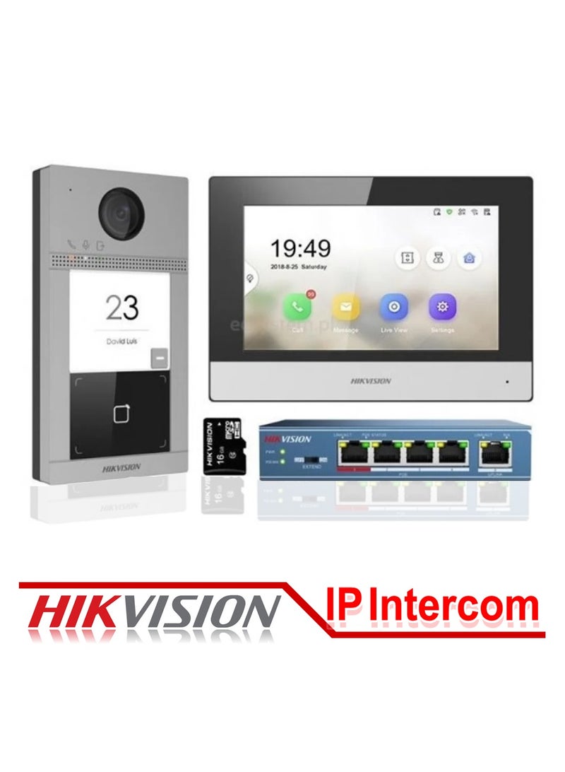 HIKVISION IP Intercom Kit Support Wifi 7Inch Screen and Network Switch - Image 1