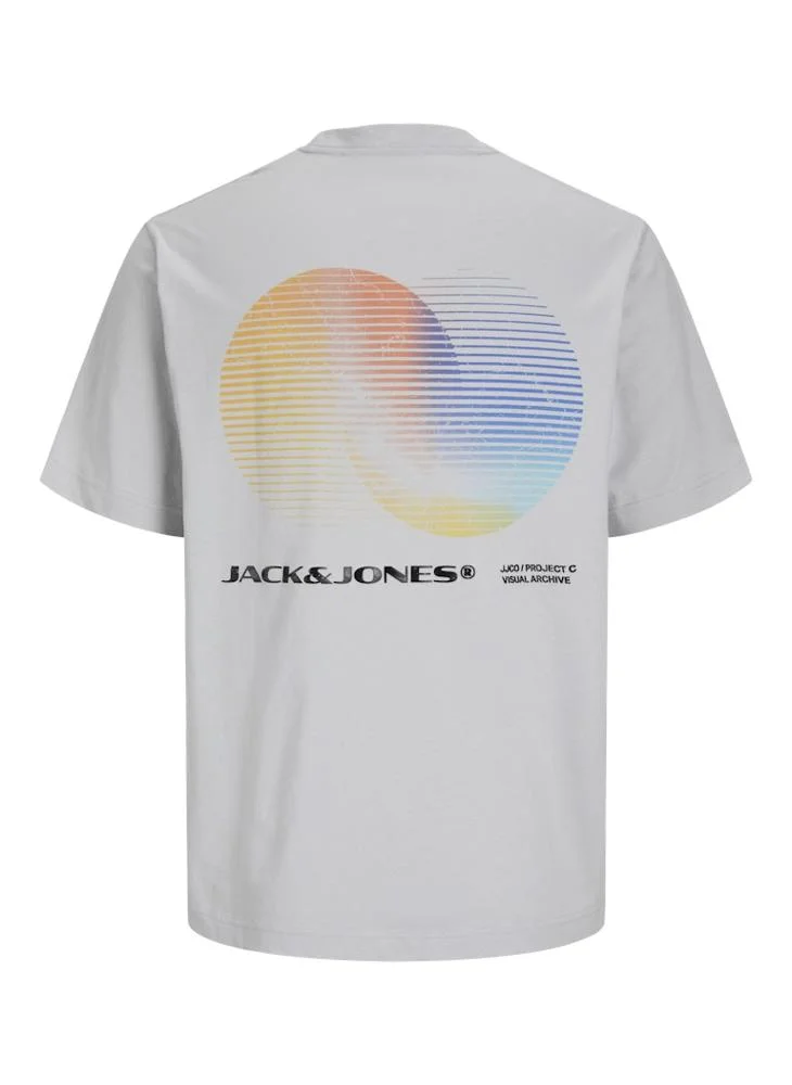 جاك اند جونز Jcocalma Back Print Crew Neck T-Shirt