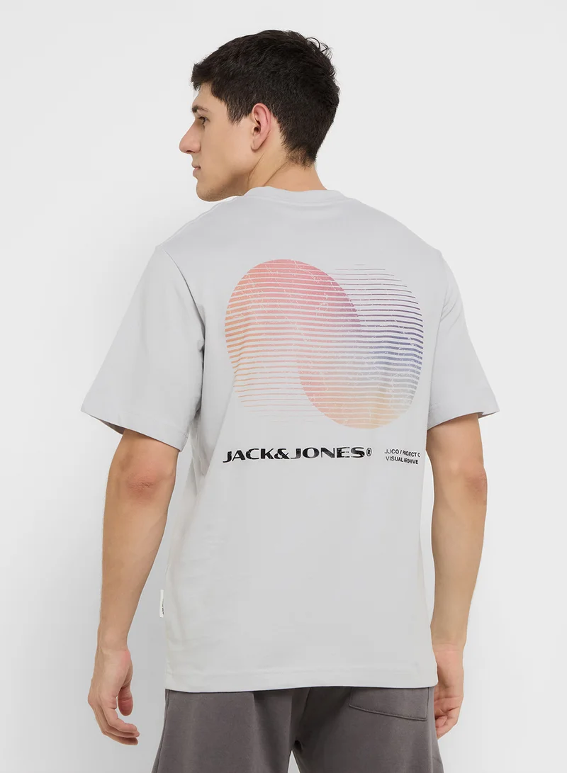 JACK & JONES Jcocalma Back Print Crew Neck T-Shirt