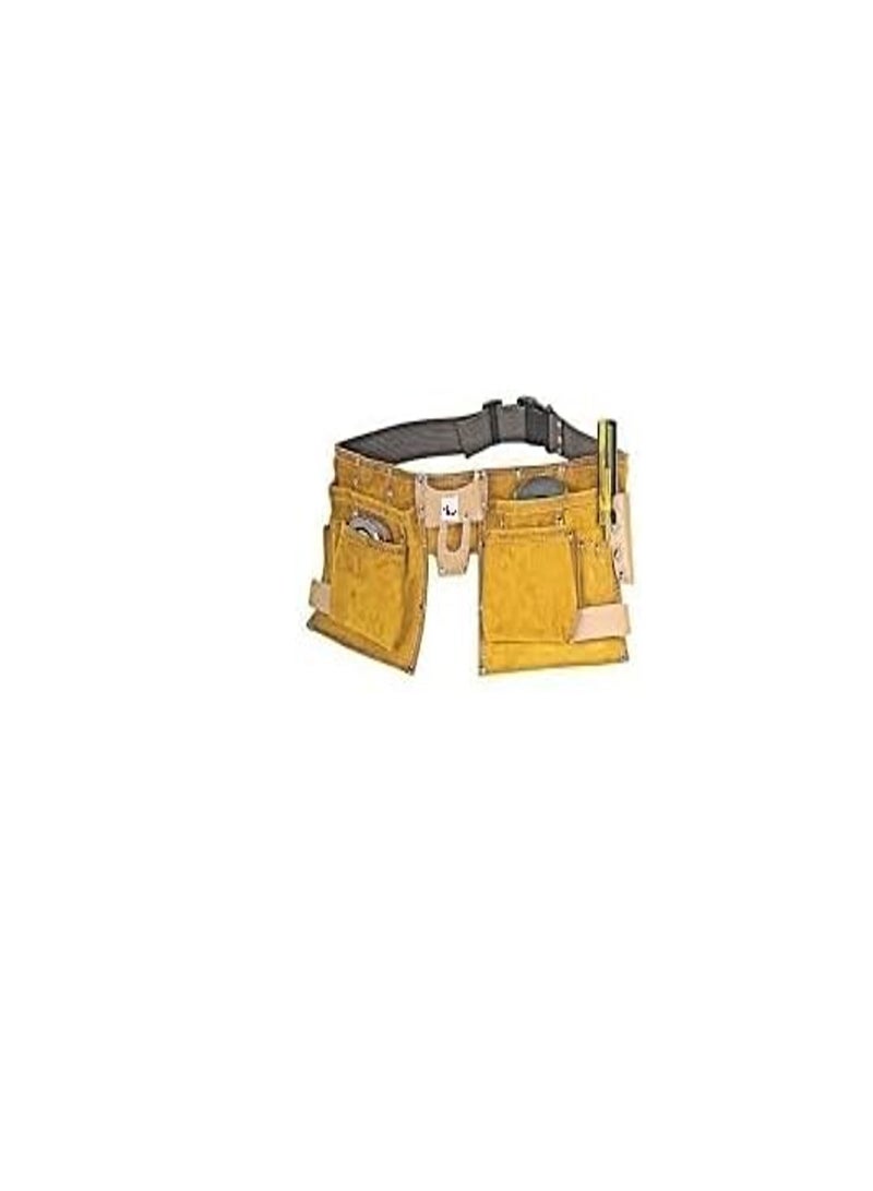 ABBASALI Double Leather Carpenter Tool Belt (Empty Bag) 