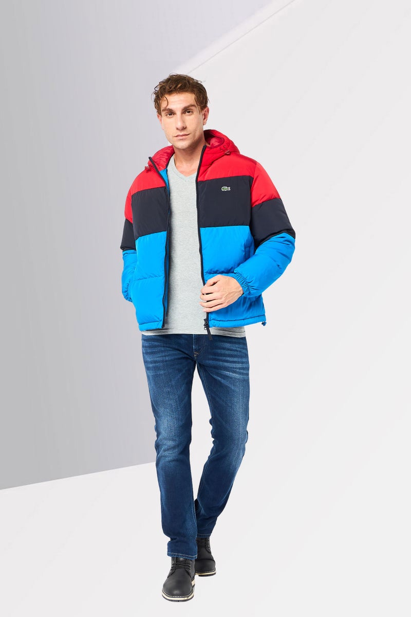 LACOSTE جاكيت بافر مزين بشعار للرجال، متعدد الألوان - Image 2