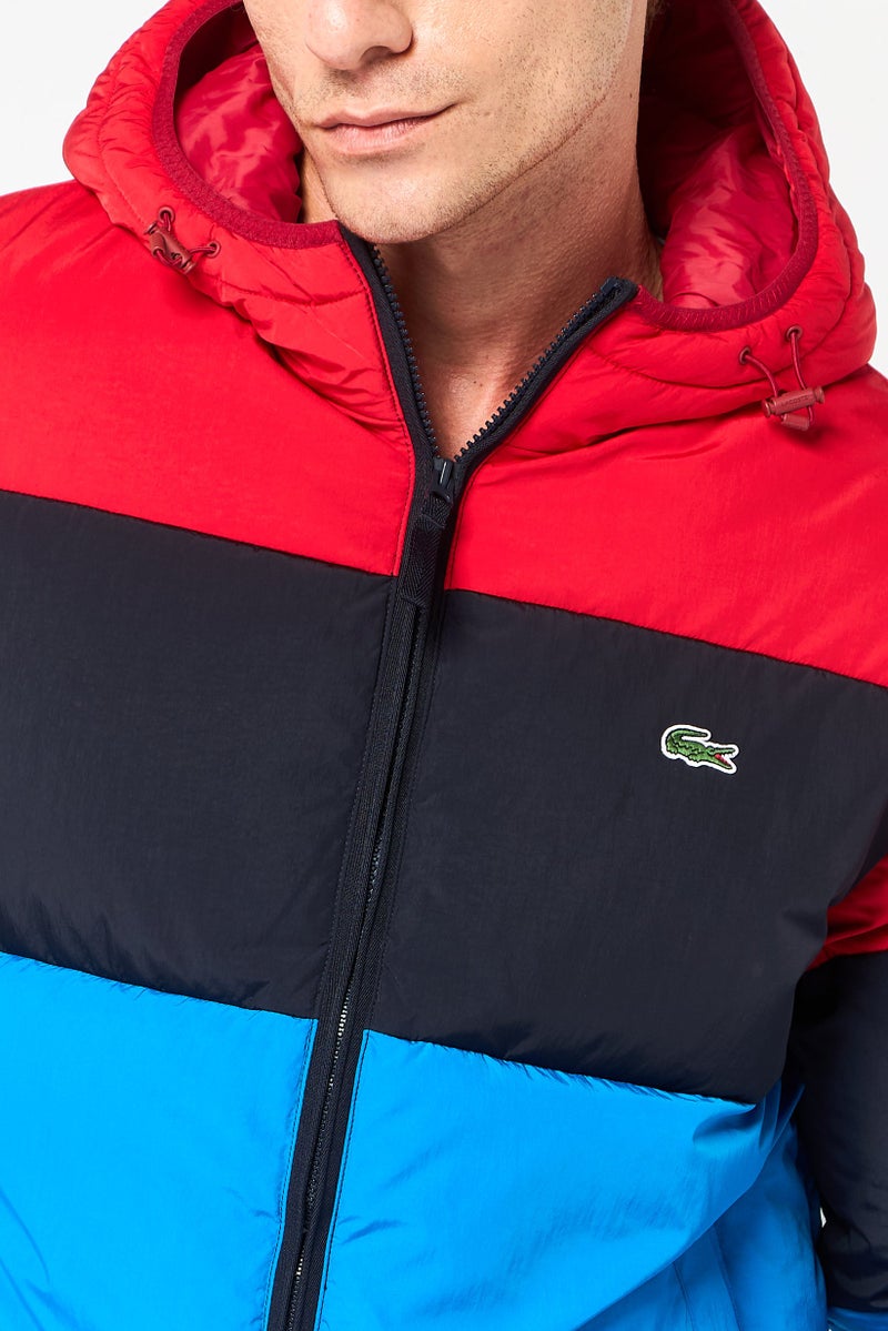 LACOSTE جاكيت بافر مزين بشعار للرجال، متعدد الألوان - Image 3