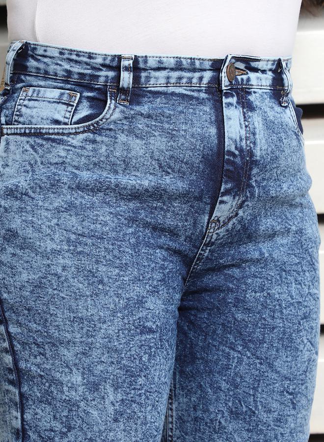 HIGH STAR Plus Size Slim Fit High Rise Faded Jeans by Styli - Image 5