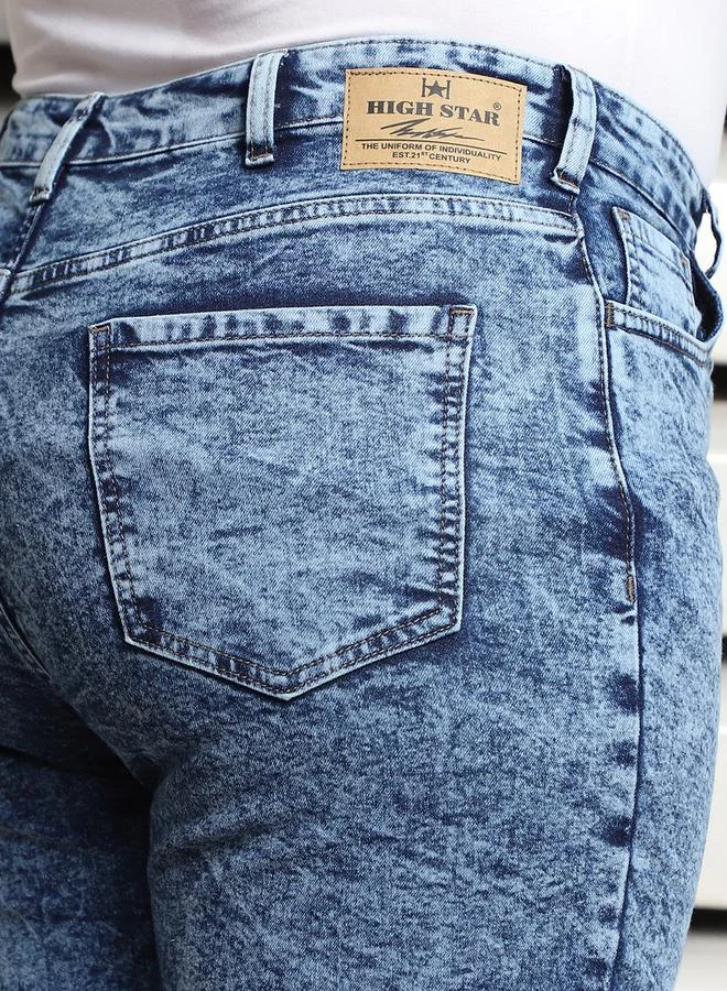 HIGH STAR Plus Size Slim Fit High Rise Faded Jeans by Styli