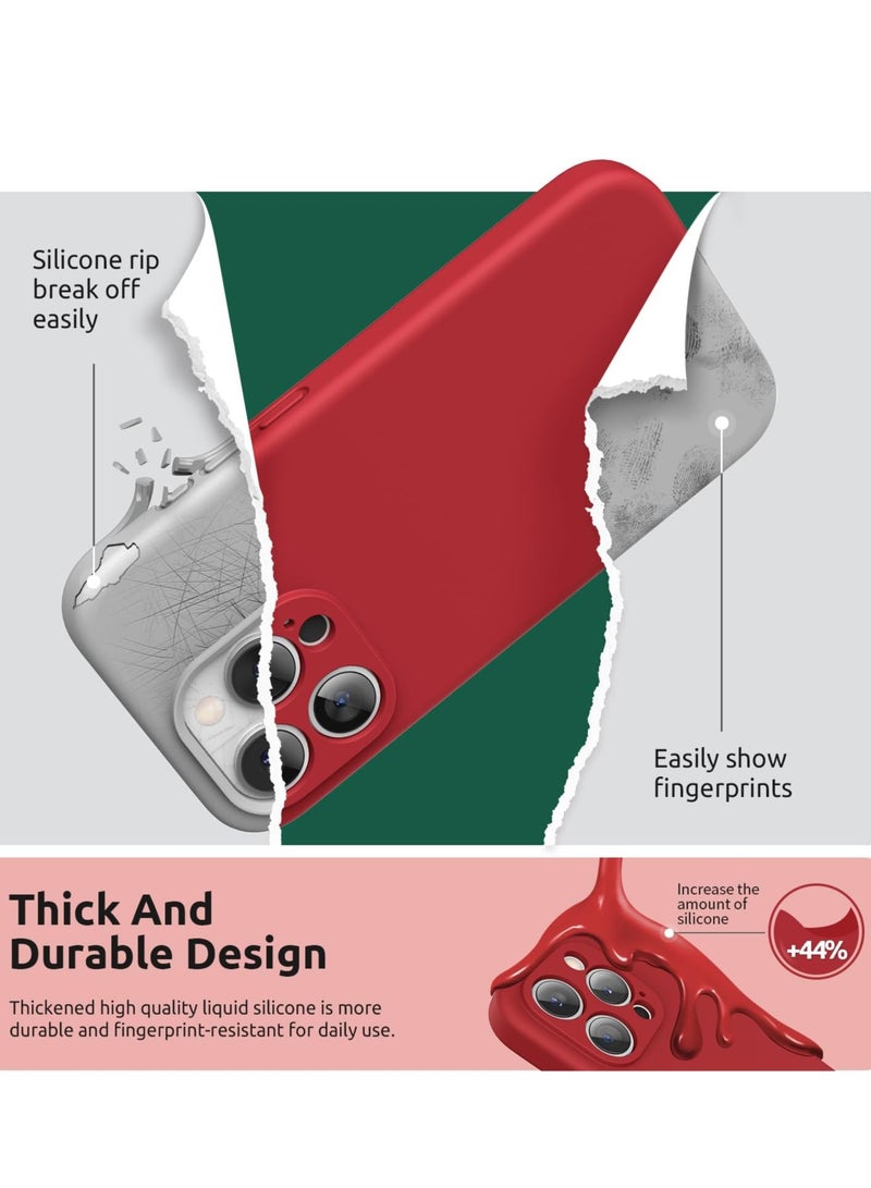 ELTRAZONE Design for iPhone 15 Pro Max Case, Liquid Silicone [2 x Screen Protectors & 1 x Lanyard] Protection for Each Lens Shockproof Cover for iPhone 15 Pro Max 6.7 inch 2023, Red - Image 2