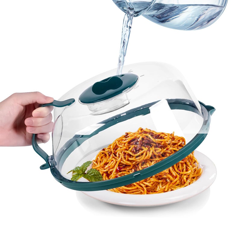 Jedroc Microwave Plate Cover for Food, Microwave Splatter Cover with Water Steamer, 10Inch Plate Covers with Integrated Handle Splatter Guard, Kitchen Gadgets & Accessories, House Essentials for Gift - Image 1