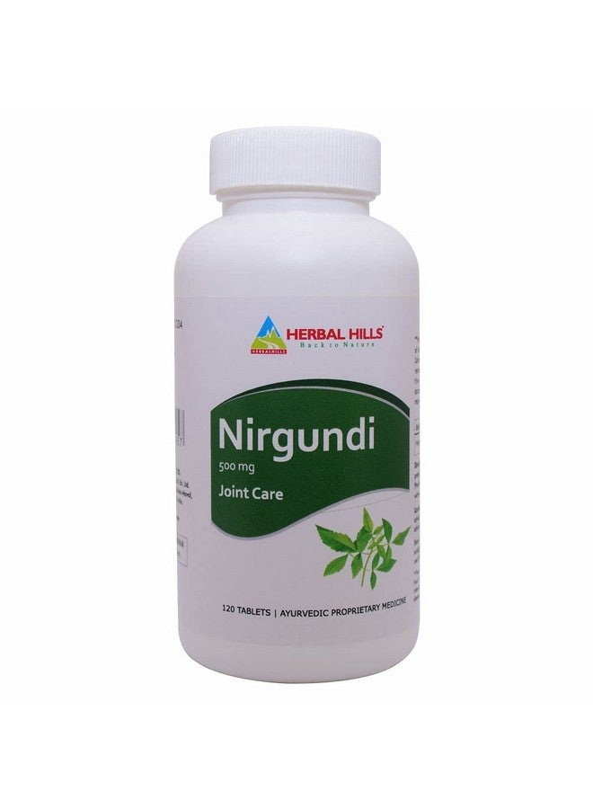 HERBAL HILLS Herbal Hills Nirgundi (Vitex negundo) 120 tablet - 500mg for Joint Care & various health benefits (Pack of 2)  - Image 1