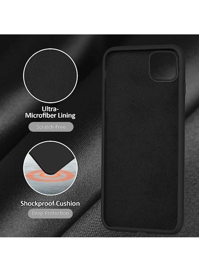 Y&D IPhone 11 Soft Liquid Silicone Gel Case Full Body Shockproof Rubber Protection Matte Finish Cover Soft Microfiber Lining Cushion Slim Back Case iPhone 11, Black - Image 3