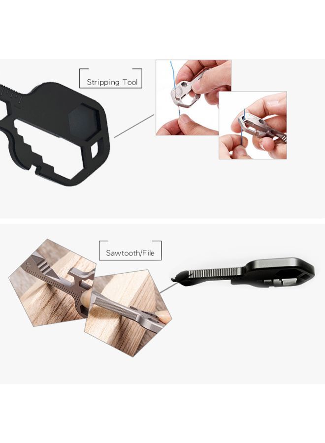 NIBEMINENT 24-In-1 Multifunctional Portable Outdoor Camping Tool Key Black 25g  - Image 3