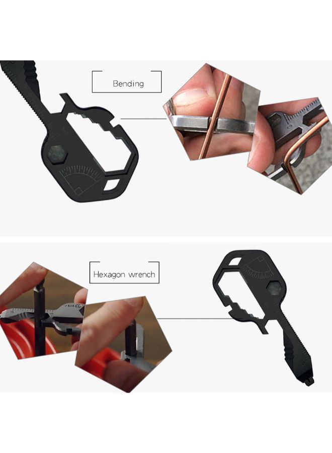 NIBEMINENT 24-In-1 Multifunctional Portable Outdoor Camping Tool Key Black 25g  - Image 4