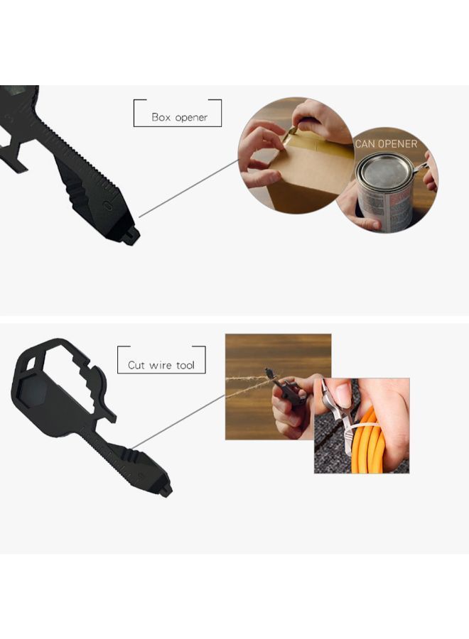 NIBEMINENT 24-In-1 Multifunctional Portable Outdoor Camping Tool Key Black 25g  - Image 5