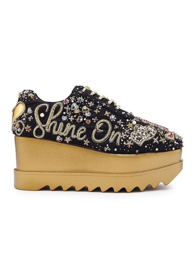 Anaar Anaar Lustre Love Wedge Sneakers, Womens Festive, Special Occasion and Partywear Premium Shoes  - Image 2