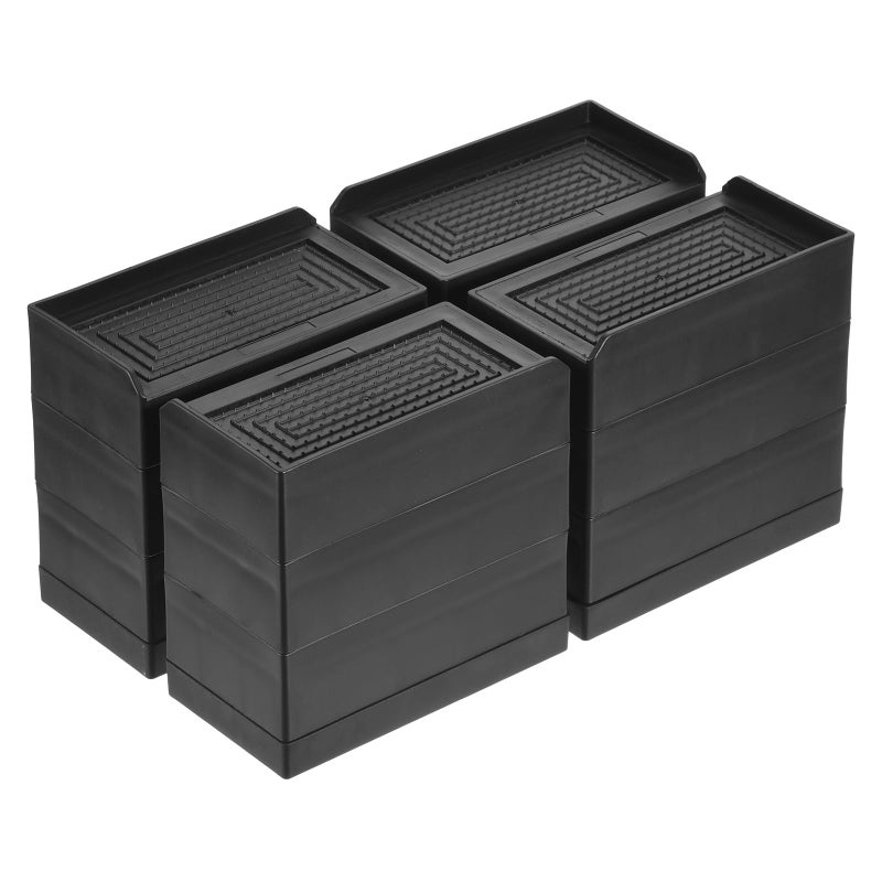 uxcell أعمدة أثاث uxcell 43 بوصة 4 قطع أعمدة سرير مستطيلة قابلة للتعديل لرفع الأريكة لتمديد السرير أو المكتب أو الطاولة لدعم يصل إلى 1300 رطل باللون الأسود