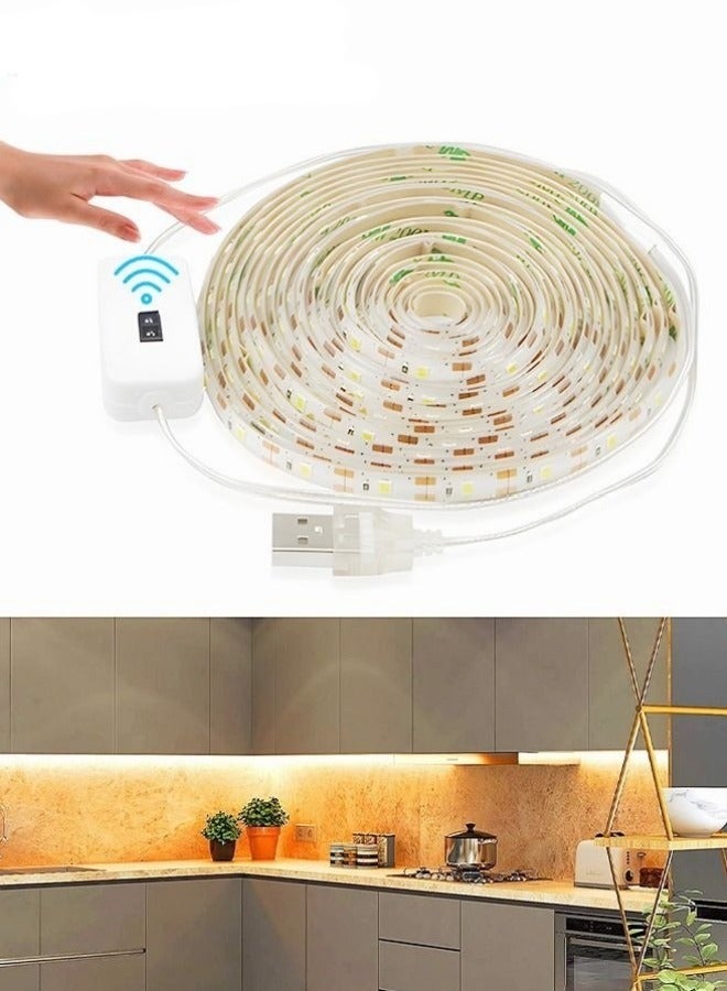 ميكسد مجلس الوزراء ضوء الشريط تحت استشعار الحركة ، في الأماكن المغلقة استخدام المكونات في ضوء الصمام الشريط ، الشريط باهتة وتوقيت 5 متر - Image 1