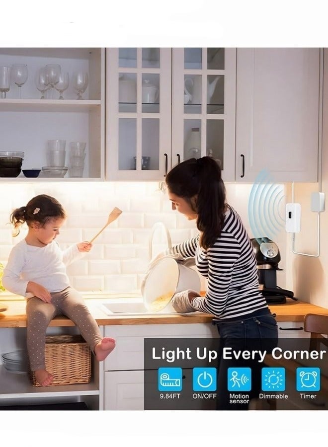 ميكسد مجلس الوزراء ضوء الشريط تحت استشعار الحركة ، في الأماكن المغلقة استخدام المكونات في ضوء الصمام الشريط ، الشريط باهتة وتوقيت 5 متر - Image 5