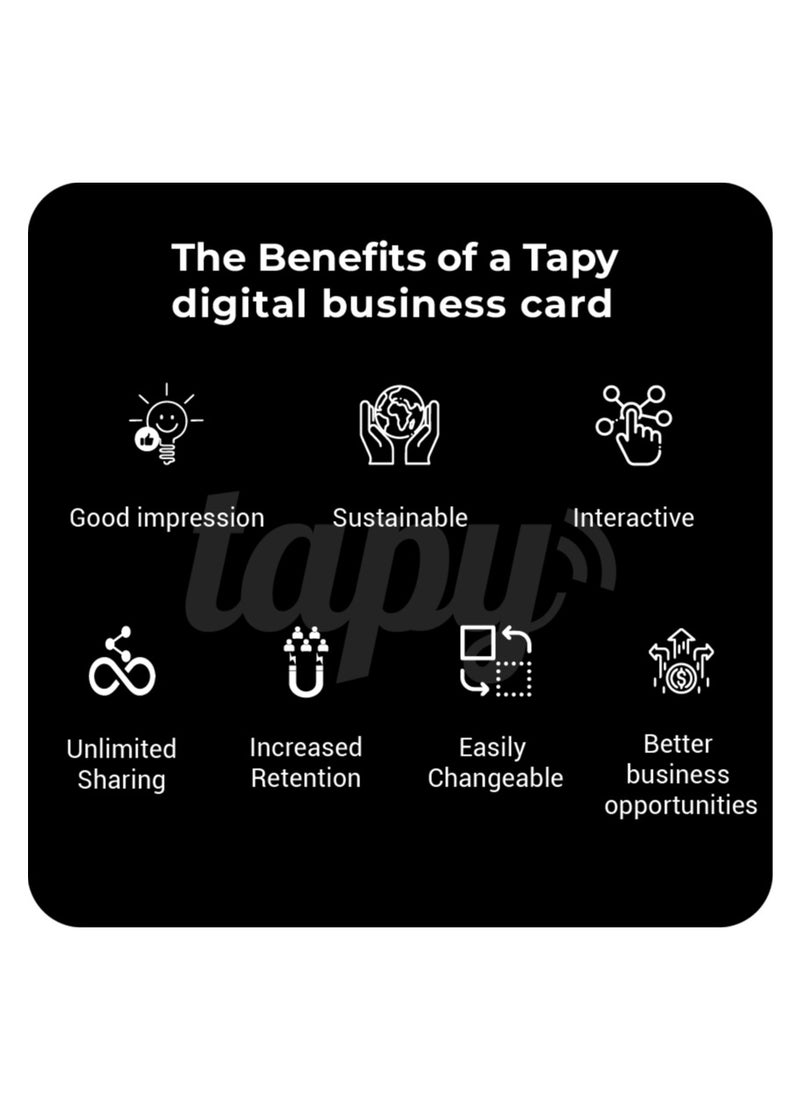 tapy - Tapy NFC Digital Business Card Premium Bamboo Wooden  Smart Card Instant Networking Contactless Technology iOS and Android Compatible Powered by Microsoft - Image 1