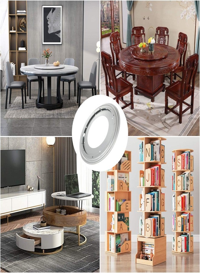 HNBun 2Pack 12inch Lazy Susan Hardware, 5/16” Thick Turntable Bearings, 1000lbs Rotating Bearing Plate Heavy Duty for Rotating Table, Book Case, Serving Tray,DVD Tower, Corner Shelves, Shoe Rack - Image 5