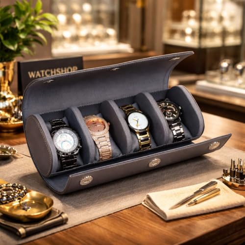 essart Travel Watch Roll Case 4 Slots – Portable Luxury Watch Organizer & Storage Box for Men & Women - Image 2
