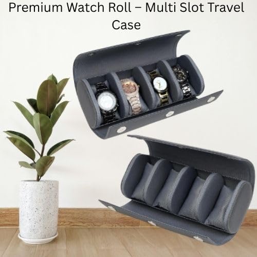 essart Travel Watch Roll Case 4 Slots – Portable Luxury Watch Organizer & Storage Box for Men & Women - Image 5