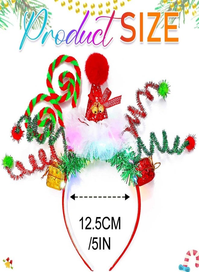 Nicute Light Up Christmas Headbands LED Xmas Headbands Holiday Headwear for Women and Girls (Green 3) - Image 5