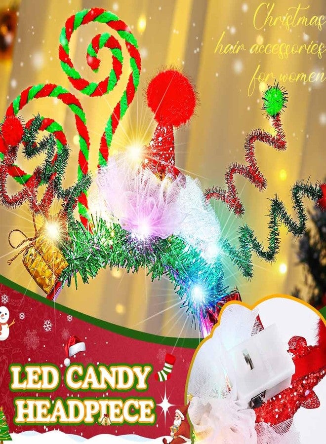 Nicute Light Up Christmas Headbands LED Xmas Headbands Holiday Headwear for Women and Girls (Green 3) - Image 3
