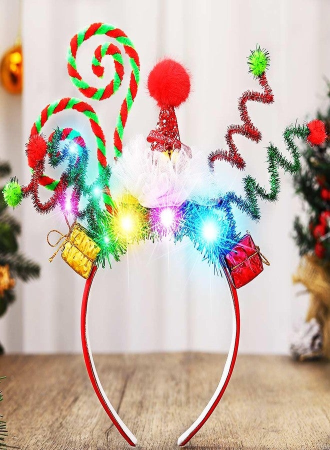 Nicute Light Up Christmas Headbands LED Xmas Headbands Holiday Headwear for Women and Girls (Green 3) - Image 1