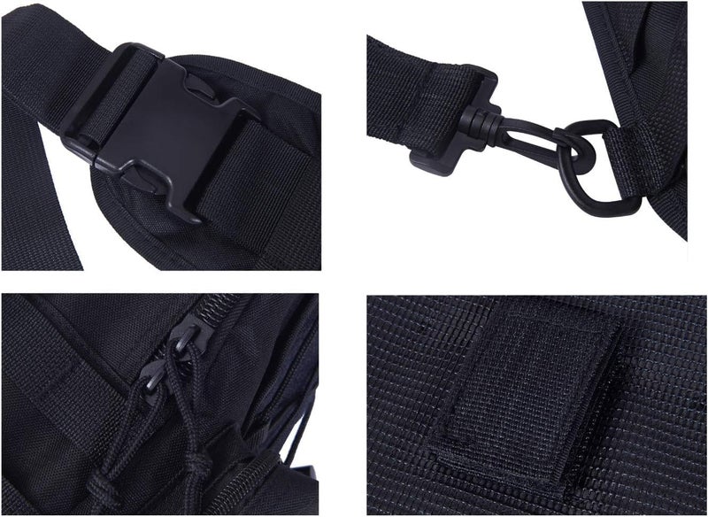 FAMI Outdoor Tactical Bag Backpack, Military Sport Bag Pack Sling Shoulder Backpack Tactical Satchel for Every Day Carry (Black 2 Packs) - Image 5