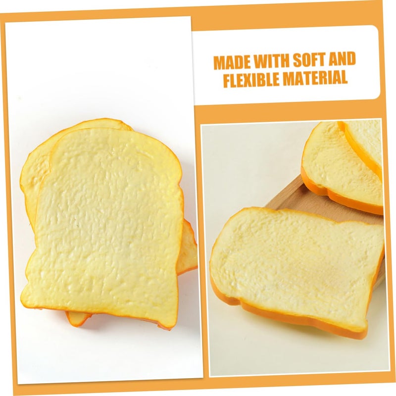 Realistic PU Fake Bread Toast Slices Display Decor Photo Prop Kitchen Supplies 2Pcs - Image 5
