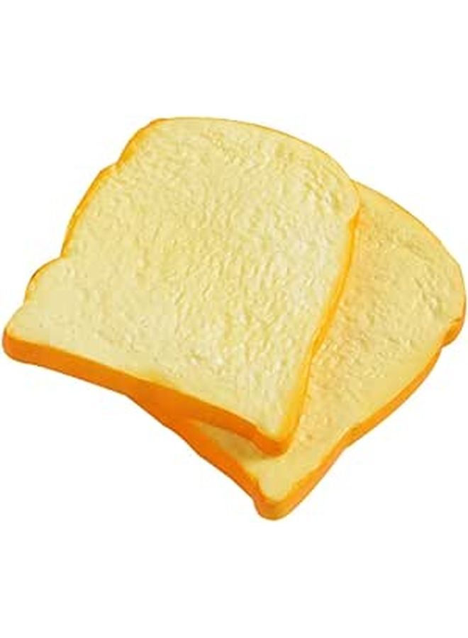 Realistic PU Fake Bread Toast Slices Display Decor Photo Prop Kitchen Supplies 2Pcs - Image 1