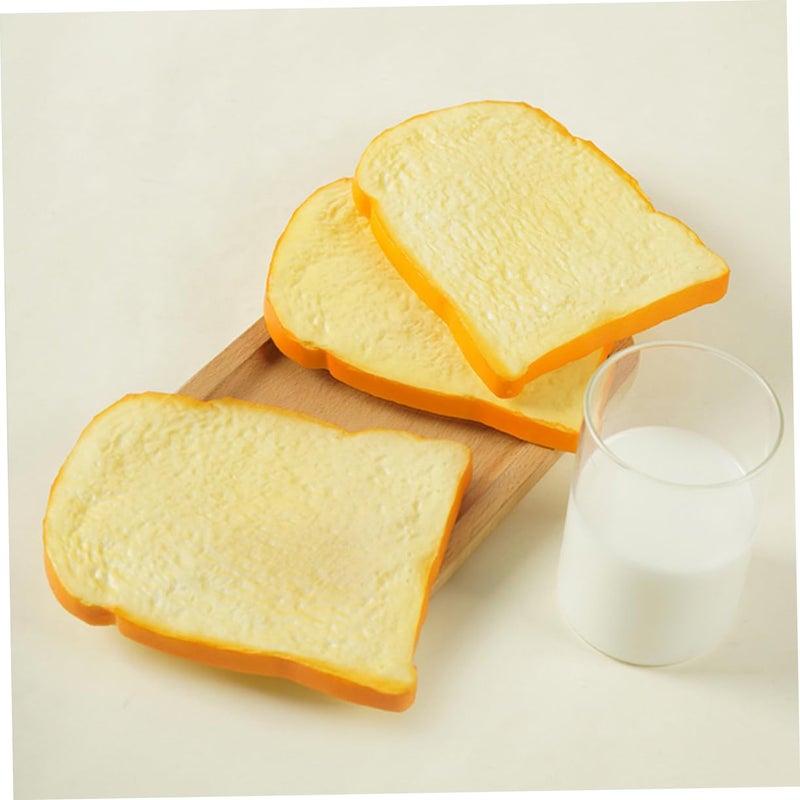 Realistic PU Fake Bread Toast Slices Display Decor Photo Prop Kitchen Supplies 2Pcs - Image 4