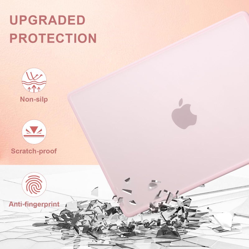 AKIT Compatible with MacBook Pro 14 inch Case 2025-2021 M5 M4 M3 M2 M1 A3434 A3112 A3185 A3401 A2918 A2992 A2779 A2442, [Anti-Cracking] Hard Shell Laptop Case&Keyboard Cover&Screen Protector, Pink - Image 3