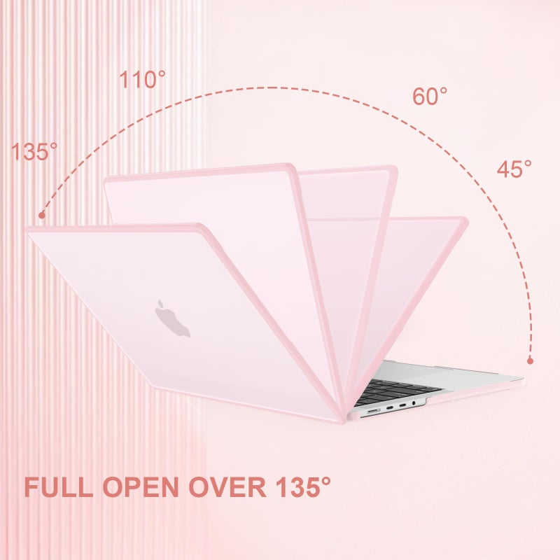 AKIT Compatible with MacBook Pro 14 inch Case 2025-2021 M5 M4 M3 M2 M1 A3434 A3112 A3185 A3401 A2918 A2992 A2779 A2442, [Anti-Cracking] Hard Shell Laptop Case&Keyboard Cover&Screen Protector, Pink - Image 5