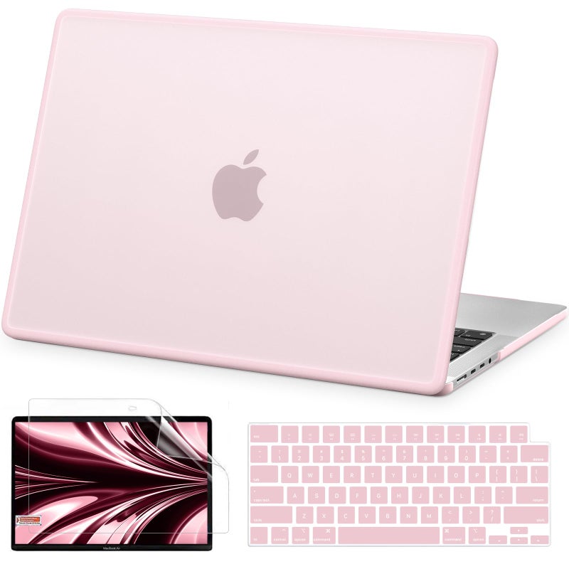 AKIT Compatible with MacBook Pro 14 inch Case 2025-2021 M5 M4 M3 M2 M1 A3434 A3112 A3185 A3401 A2918 A2992 A2779 A2442, [Anti-Cracking] Hard Shell Laptop Case&Keyboard Cover&Screen Protector, Pink - Image 1