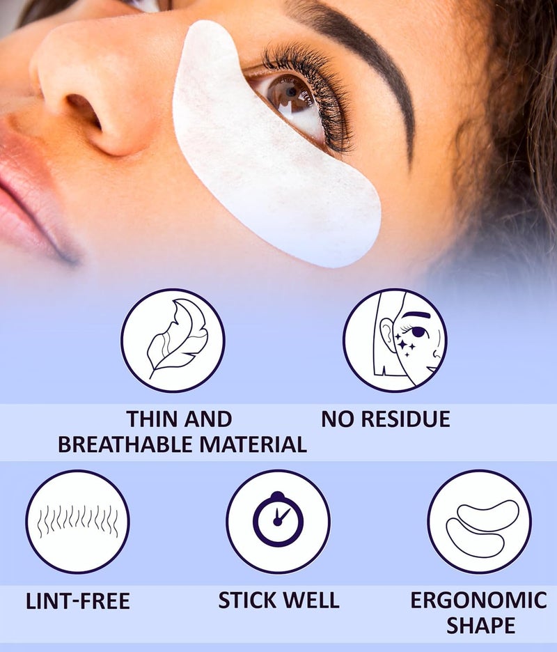 STACY LASH 100 Pairs Set Under Eye Gel Pads for Eyelash Extension - Lint Free Patches with Vitamin C and Aloe Vera Lash Supplies and Beauty tools - Hydrogel Eye Pads - Skin Moisturizes - Image 3
