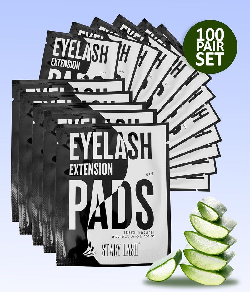 STACY LASH 100 Pairs Set Under Eye Gel Pads for Eyelash Extension - Lint Free Patches with Vitamin C and Aloe Vera Lash Supplies and Beauty tools - Hydrogel Eye Pads - Skin Moisturizes - Image 4